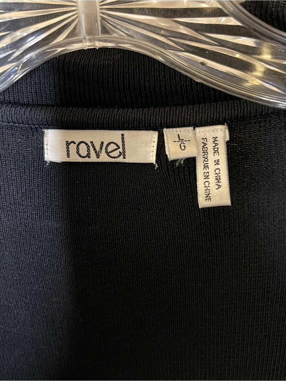 Ravel Black Faux Leayher Ruffle-Trim Open Cardigan Sz L - Picture 4 of 5